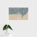 16x24 Cannes France Map Print Landscape Orientation in Afternoon Style With Tropical Plant Leaves in Water
