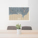 24x36 Cannes France Map Print Landscape Orientation in Afternoon Style Behind 2 Chairs Table and Potted Plant