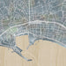 Cannes France Map Print in Afternoon Style Zoomed In Close Up Showing Details