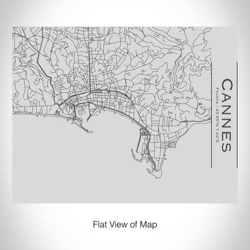 Rendered View of Cannes France Map on 20oz Stainless Steel Insulated Bottle with Bamboo Top