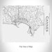 Rendered View of Cannes France Map on 20oz Stainless Steel Insulated Bottle with Bamboo Top in White