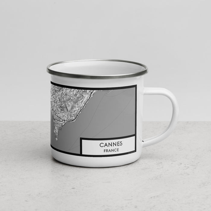 Right View Custom Cannes France Map Enamel Mug in Classic
