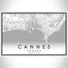Cannes France Map Print Landscape Orientation in Classic Style With Shaded Background
