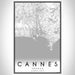 Cannes France Map Print Portrait Orientation in Classic Style With Shaded Background