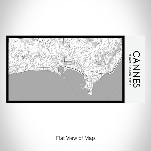 Rendered View of Cannes France Map on 17oz Stainless Steel Insulated Bottle with printed classic style map