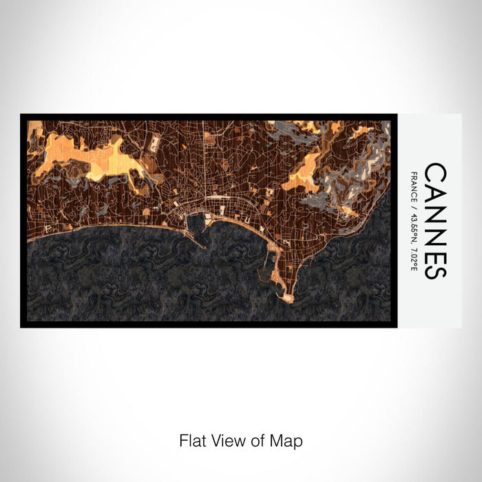 Rendered View of Cannes France Map on 17oz Stainless Steel Insulated Bottle with printed ember style map