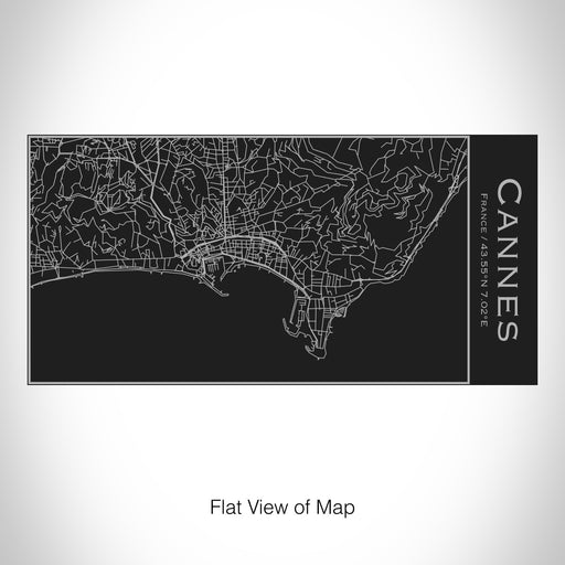 Rendered View of Cannes France Map on 17oz Stainless Steel Insulated Cola Bottle in Black
