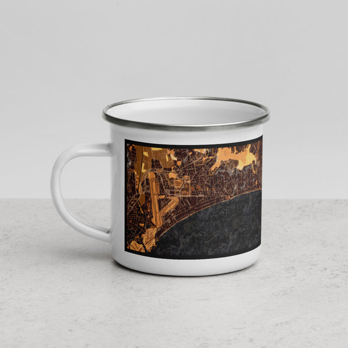 Left View Custom Cannes France Map Enamel Mug in Ember