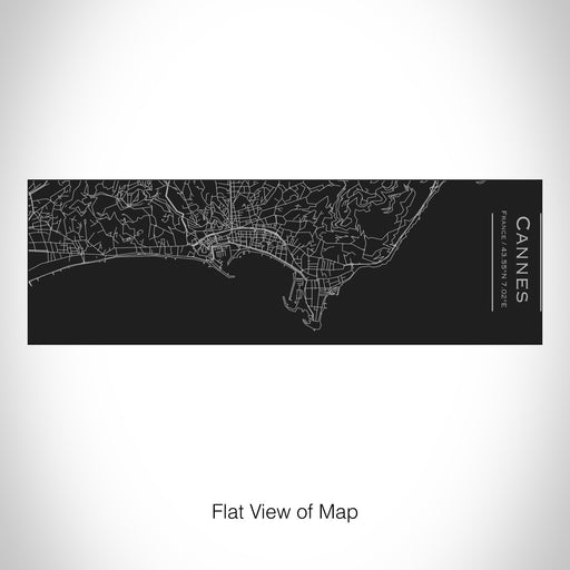 Rendered View of Cannes France Map on 10oz Stainless Steel Insulated Cup with Sliding Lid in Black