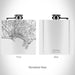 Rendered View of Cannes France Map on 6oz Stainless Steel Flask in White