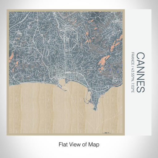Rendered View of Cannes France Map on 17oz Stainless Steel Insulated Tumbler in Afternoon Map Style