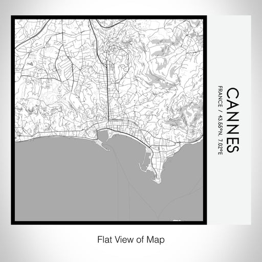 Rendered View of Cannes France Map on 17oz Stainless Steel Insulated Tumbler in Classic Map Style