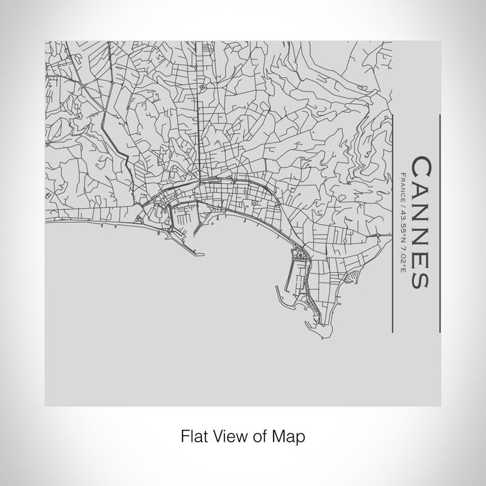 Rendered View of Cannes France Map on 17oz Stainless Steel Insulated Tumbler