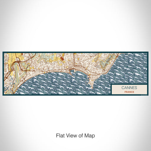 Flat View of Map Custom Cannes France Map Enamel Mug in Woodblock