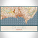 Cannes France Map Print Landscape Orientation in Woodblock Style With Shaded Background