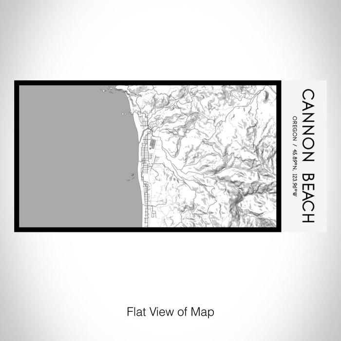Rendered View of Cannon Beach Oregon Map on 17oz Stainless Steel Insulated Bottle with printed classic style map