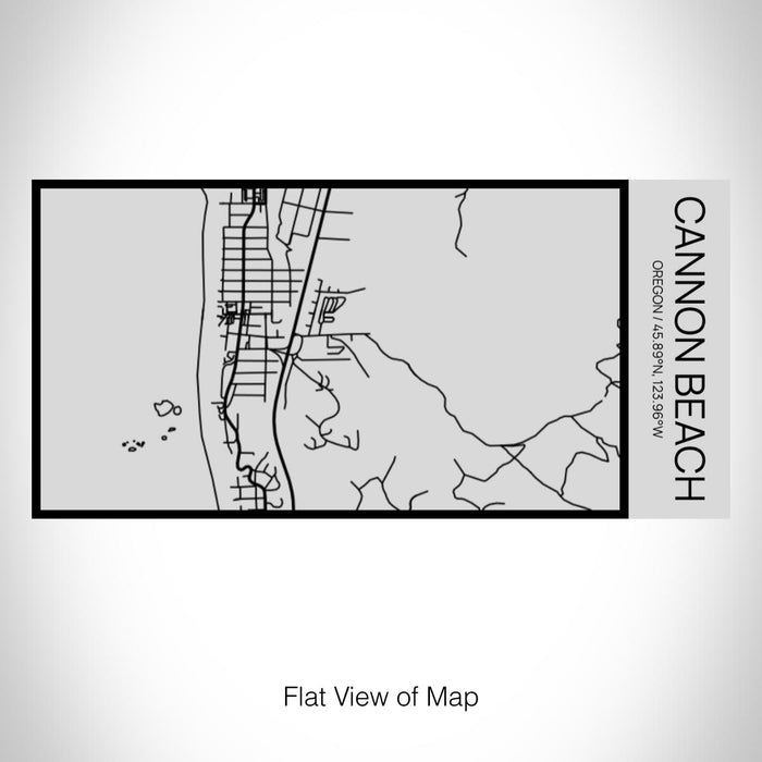Rendered View of Cannon Beach Oregon Map on 17oz Stainless Steel Insulated Cola Bottle in Stainless