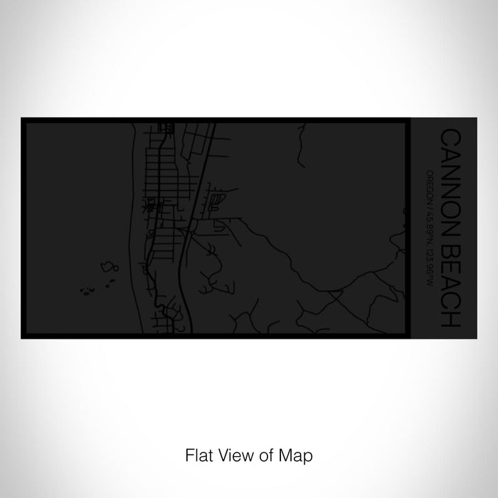 Rendered View of Cannon Beach Oregon Map on 17oz Stainless Steel Insulated Cola Bottle in Stainless in Matte Black