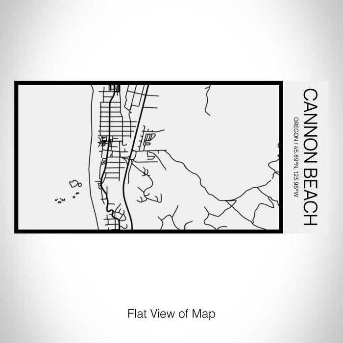 Rendered View of Cannon Beach Oregon Map on 17oz Stainless Steel Insulated Cola Bottle in Stainless in Matte White