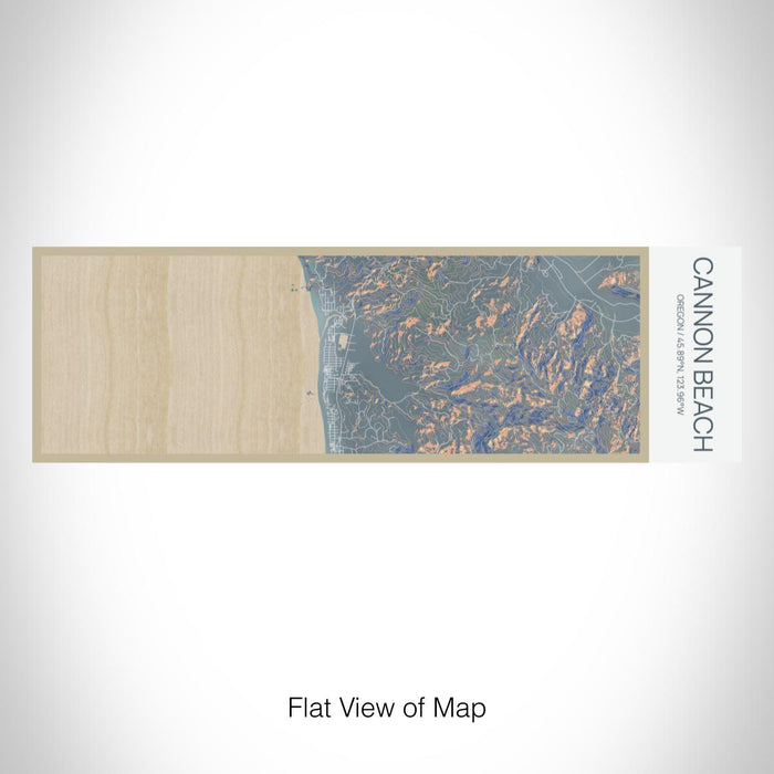 Rendered View of Cannon Beach Oregon Map on 10oz Stainless Steel Insulated Cup in Afternoon with Sliding Lid