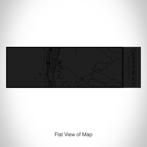 Rendered View of Cannon Beach Oregon Map on 10oz Stainless Steel Insulated Cup in Matte Black with Sliding Lid