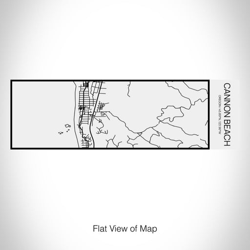 Rendered View of Cannon Beach Oregon Map on 10oz Stainless Steel Insulated Cup in Matte White with Sliding Lid