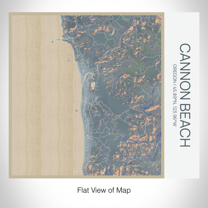 Rendered View of Cannon Beach Oregon Map on 17oz Stainless Steel Insulated Tumbler in Afternoon Map Style