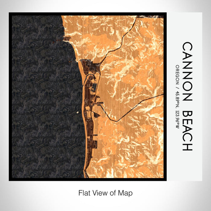 Rendered View of Cannon Beach Oregon Map on 17oz Stainless Steel Insulated Tumbler in Ember Map Style