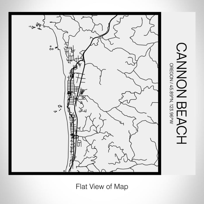 Rendered View of Cannon Beach Oregon Map on 17oz Stainless Steel Insulated Tumbler in Matte White with Tactile Lines