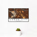 12x18 Cañon City Colorado Map Print Landscape Orientation in Ember Style With Small Cactus Plant in White Planter
