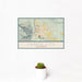 12x18 Cañon City Colorado Map Print Landscape Orientation in Woodblock Style With Small Cactus Plant in White Planter