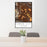 24x36 Cañon City Colorado Map Print Portrait Orientation in Ember Style Behind 2 Chairs Table and Potted Plant