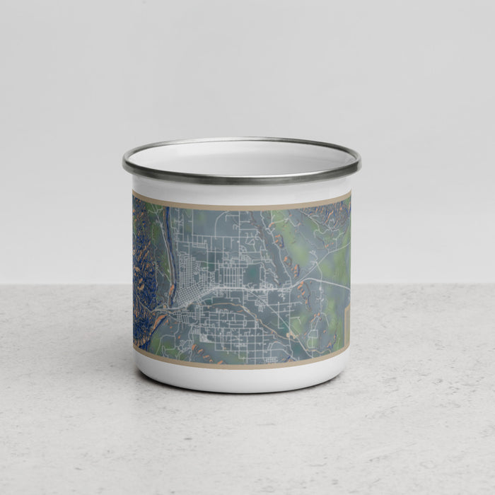 Front View Custom Cañon City Colorado Map Enamel Mug in Afternoon