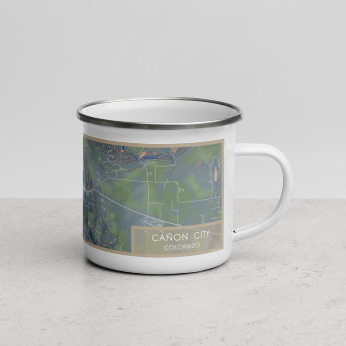 Right View Custom Cañon City Colorado Map Enamel Mug in Afternoon
