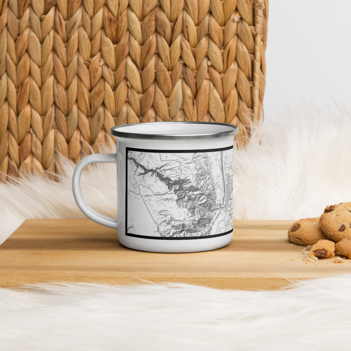 Left View Custom Cañon City Colorado Map Enamel Mug in Classic on Table Top