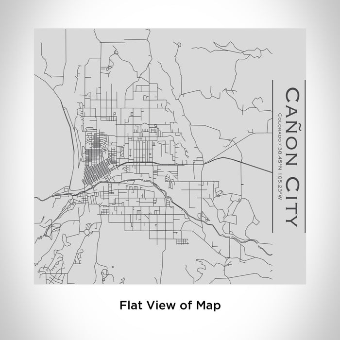 Rendered View of Cañon City Colorado Map Engraving on 17oz Stainless Steel Insulated Tumbler