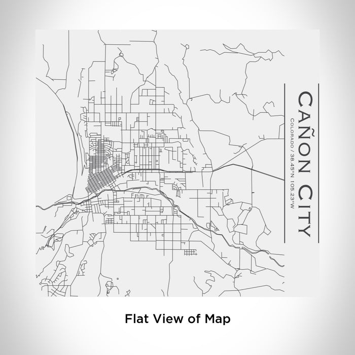 Rendered View of Cañon City Colorado Map Engraving on 17oz Stainless Steel Insulated Tumbler in White