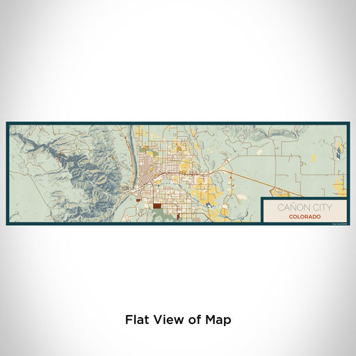 Flat View of Map Custom Cañon City Colorado Map Enamel Mug in Woodblock