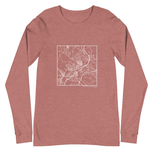 Canonsburg Pennsylvania  Map Unisex Long-Sleeve T-shirt with City inscription in Heather Mauve