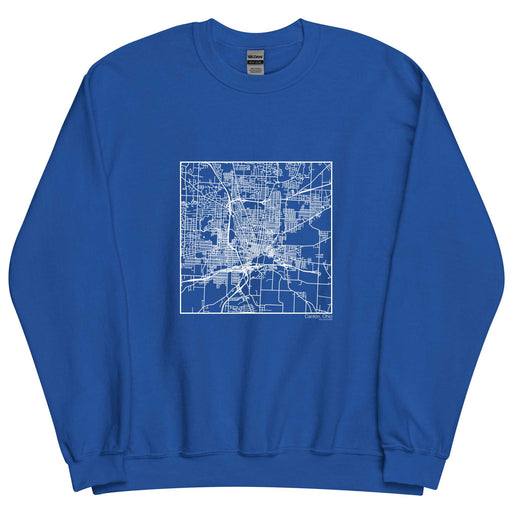 Canton Ohio  Map Unisex Crewneck Sweater with City inscription in Royal Blue