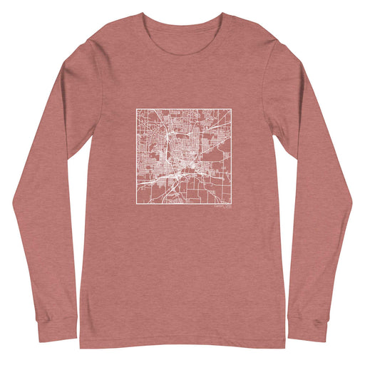 Canton Ohio  Map Unisex Long-Sleeve T-shirt with City inscription in Heather Mauve
