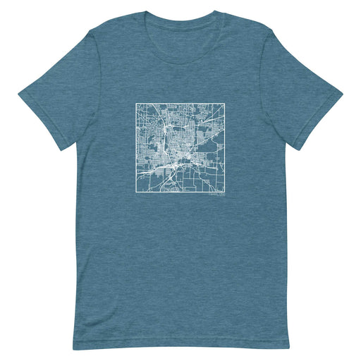 Canton Ohio  Map Unisex T-Shirt with City inscription in Heather Teal