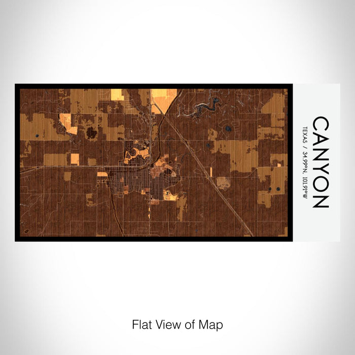 Rendered View of Canyon Texas Map on 17oz Stainless Steel Insulated Bottle with printed ember style map