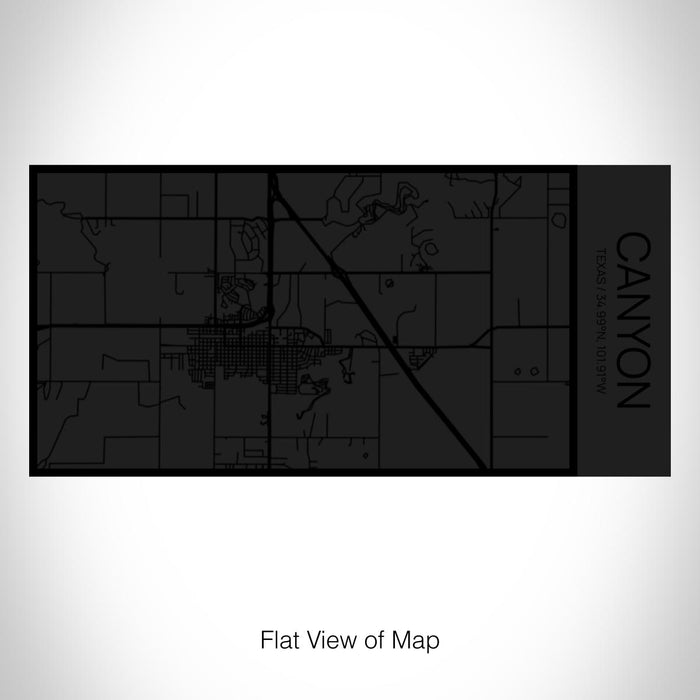 Rendered View of Canyon Texas Map on 17oz Stainless Steel Insulated Cola Bottle in Stainless in Matte Black