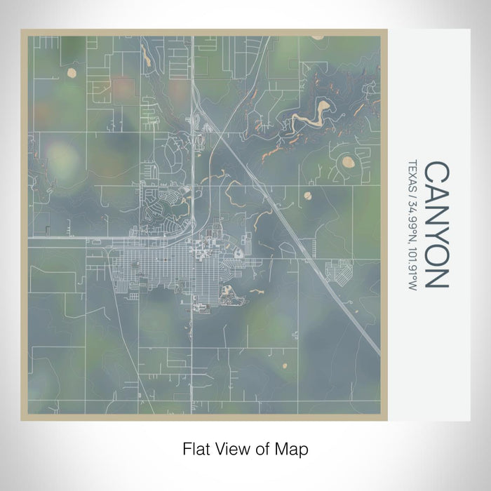 Rendered View of Canyon Texas Map on 17oz Stainless Steel Insulated Tumbler in Afternoon Map Style