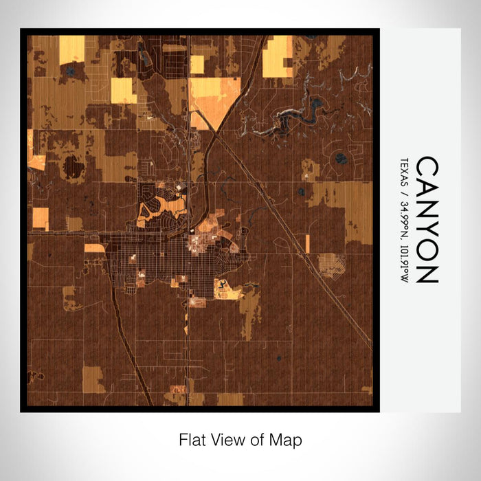 Rendered View of Canyon Texas Map on 17oz Stainless Steel Insulated Tumbler in Ember Map Style