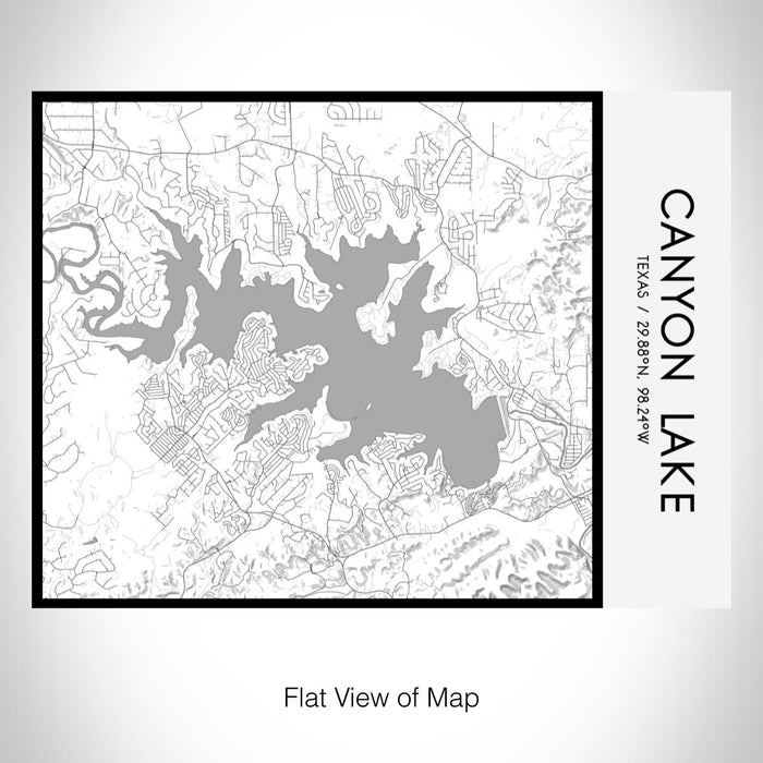 Rendered View of Canyon Lake Texas Map on 20oz Stainless Steel Insulated Bottle with Bamboo Top with printed classic style map