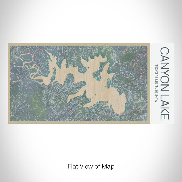 Rendered View of Canyon Lake Texas Map on 17oz Stainless Steel Insulated Bottle with printed afternoon style map