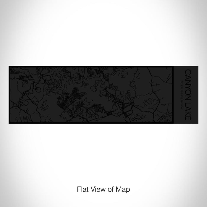 Rendered View of Canyon Lake Texas Map on 10oz Stainless Steel Insulated Cup in Matte Black with Sliding Lid