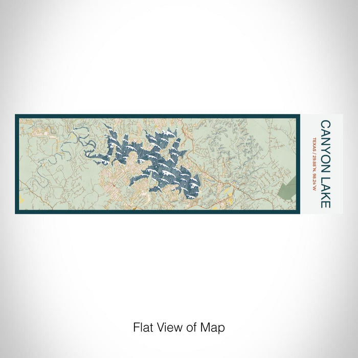 Rendered View of Canyon Lake Texas Map on 10oz Stainless Steel Insulated Cup in Woodblock with Sliding Lid
